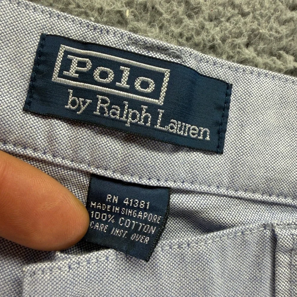 Vintage Polo By Ralph Lauren Pant Mens 34x30 Blue Cotton Chino Straight Business
